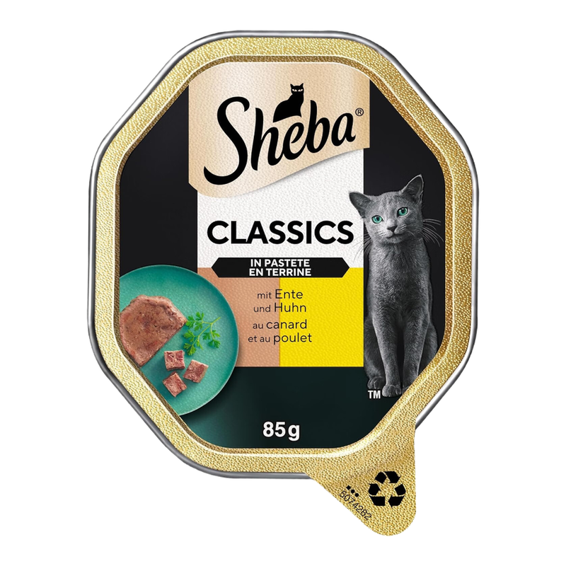 SHEBA® Classics Schale Kalb und Huhn in Pastete 2x11x85g