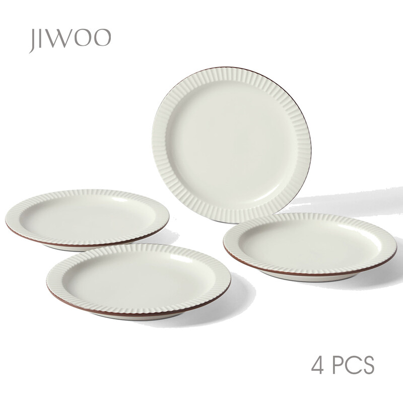 JIWOO Collins 8,5" Flacher Teller Glänzend Beige Im Set (4 Stück pro Set)