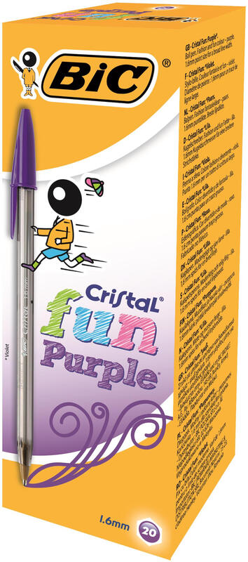 Cristal Fun Ballpoint Purple， Pack of 20