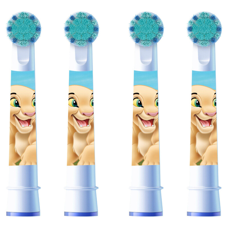 Oral-B Pro Kids 3+ Der König der Löwen Ersatz-Aufsteckbürsten, Extra-weiche Borsten, Kleiner runder Bürstenkopf, Einzeln verpackt, Kompatibel mit elektrischen Zahnbürsten von Oral-B Kids, 4er-Pack