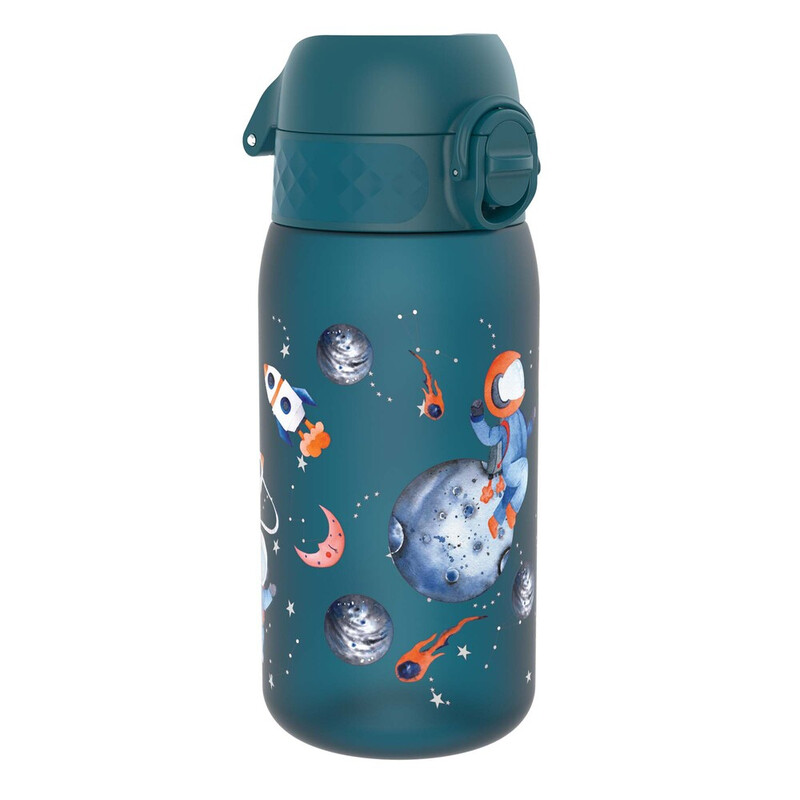 ION8 Waterfles voor kinderen, 350 ml/12 oz, lekvrij, eenvoudig te openen, veilige vergrendeling, vaatwasserbestendig, BPA-vrij, draaggreep, hygiënische flip-dop, eenvoudig te reinigen, geurloos, CO₂-neutraal, ruimtevaart