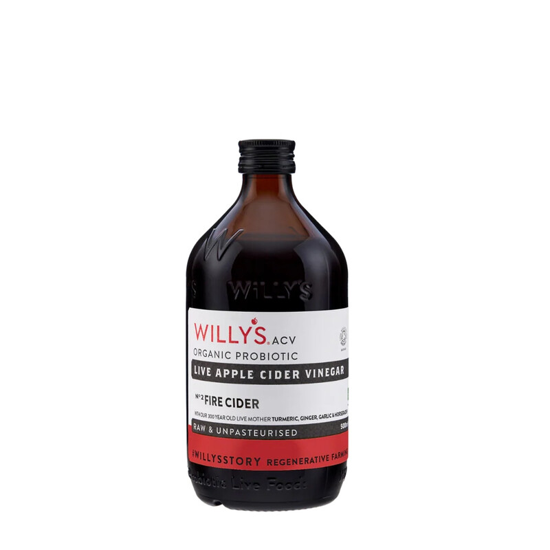 Willy's Black Organic Fire Cider Apple Cider Vinegar - 500 Ml