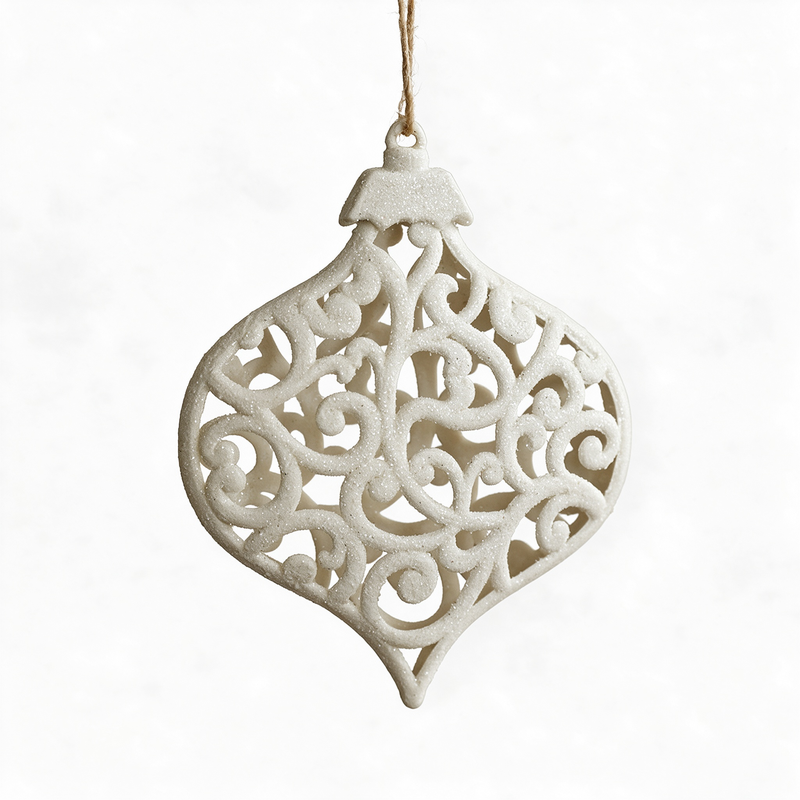 2 stuks witte hangende ui-ornamenten, decoratie voor huis en tuin, decoratie voor kerstboom