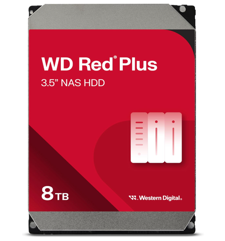 Western Digital 8 TB WD Red Plus NAS interne harde schijf HDD - 5640 RPM, SATA 6 Gb/s, CMR, 256 MB cache