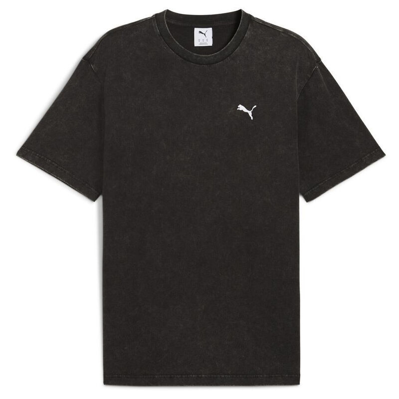 Puma Men's Black Essentials Elevated Relaxed Wash Tee