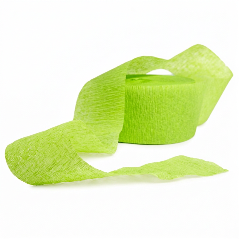 Lime Green Crepe Streamer, 81 ft