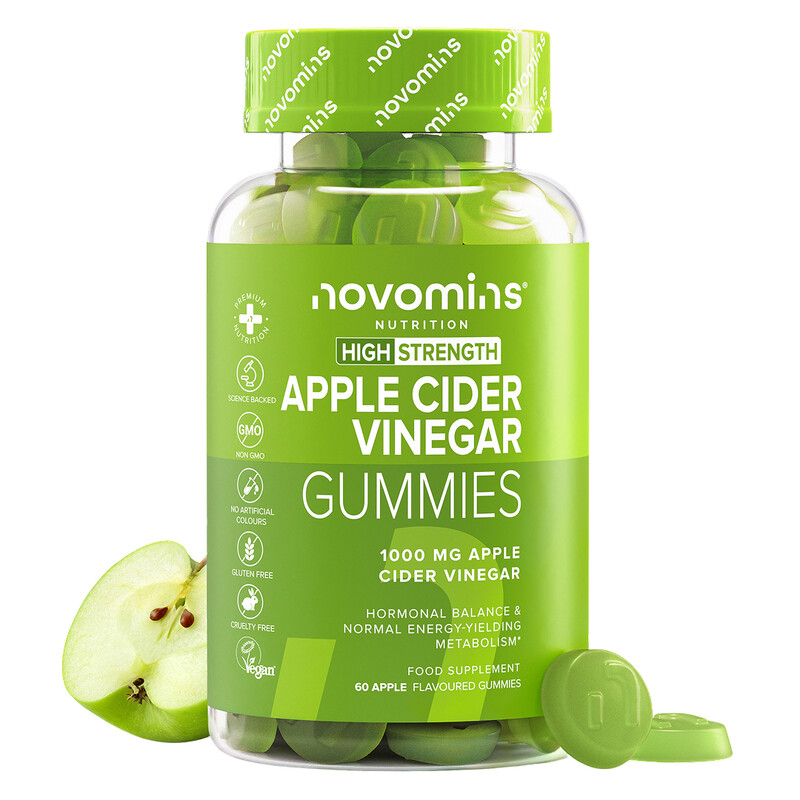 Novomins Apple Cider Vinegar 1000Mg Apple Flavoured 60 Gummies - Image 2