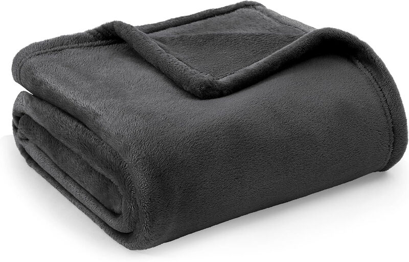 Flannel Blanket-Solid Grey Black150x200cm*1pcs100%Polyester