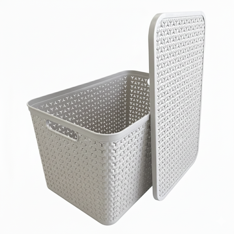 Strata Urban Storage Basket & Lid 42L Cool Grey