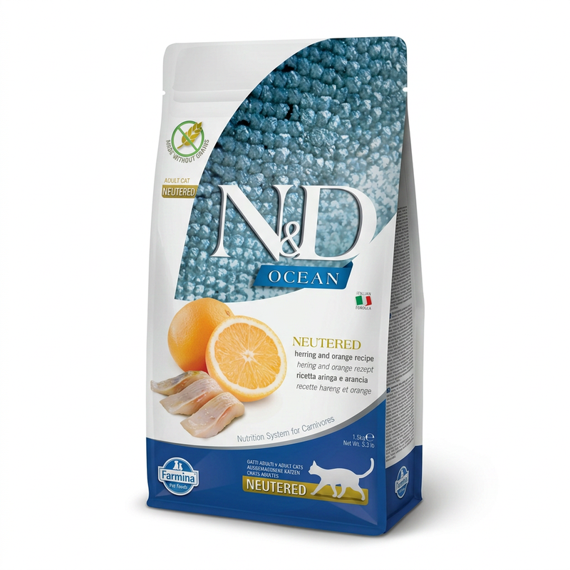 Farmina N&D Ocean Gestuiste Kattenvoer Haring 1,5 kg