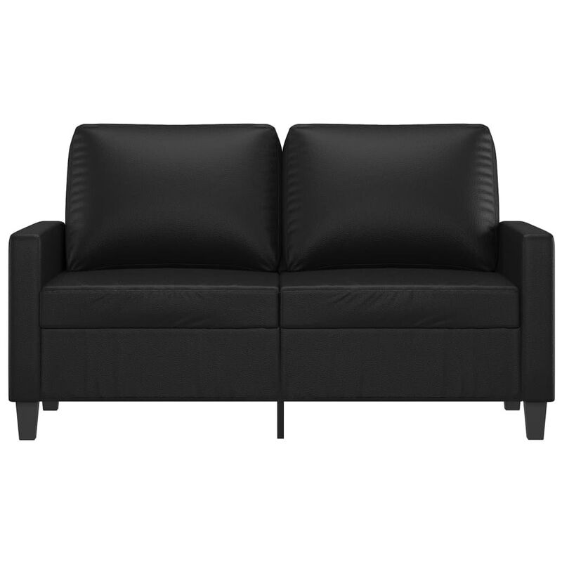 vidaXL 135x65x76 cm, 2-Sitzer-Sofa in schwarzem Kunstleder