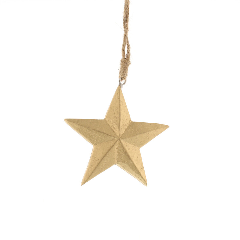 Festive Christmas Decoration: Handcrafted 9cm Wooden Star Ornament for Holiday Tree Topper & Seasonal Party Decor