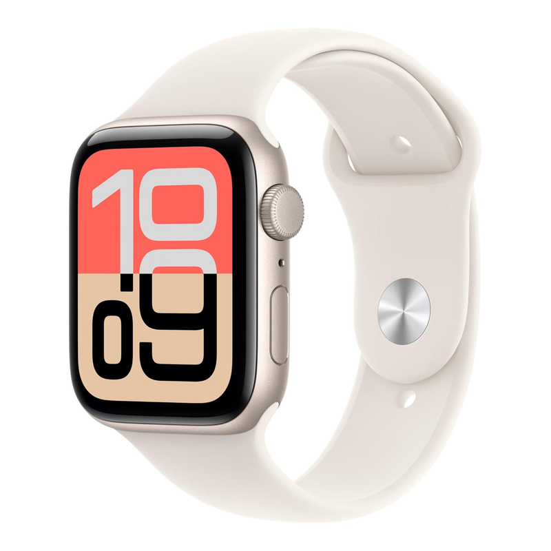 Apple Watch SE 3 GPS + Cellular 44mm Starlight Aluminium Case with Starlight Sport Band - M/L