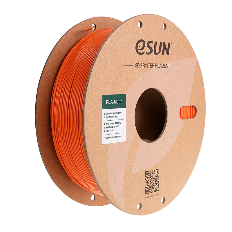 eSUN PLA-Matte 3D-Druck Filament 1,75 mm - Tangerine 1 kg, Fortschrittliche matte Textur sauber aufgewickelt einfach zu bedienen 3D-Druckmaterial für FDM-Drucker