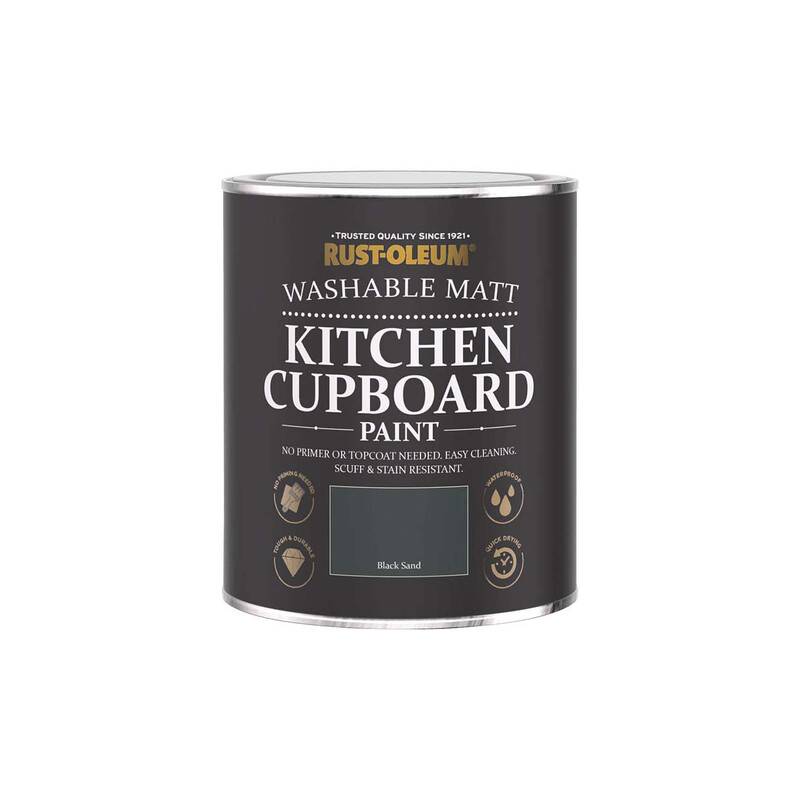Rust-Oleum Matt Kitchen Cupboard Paint Black Sand 750Ml