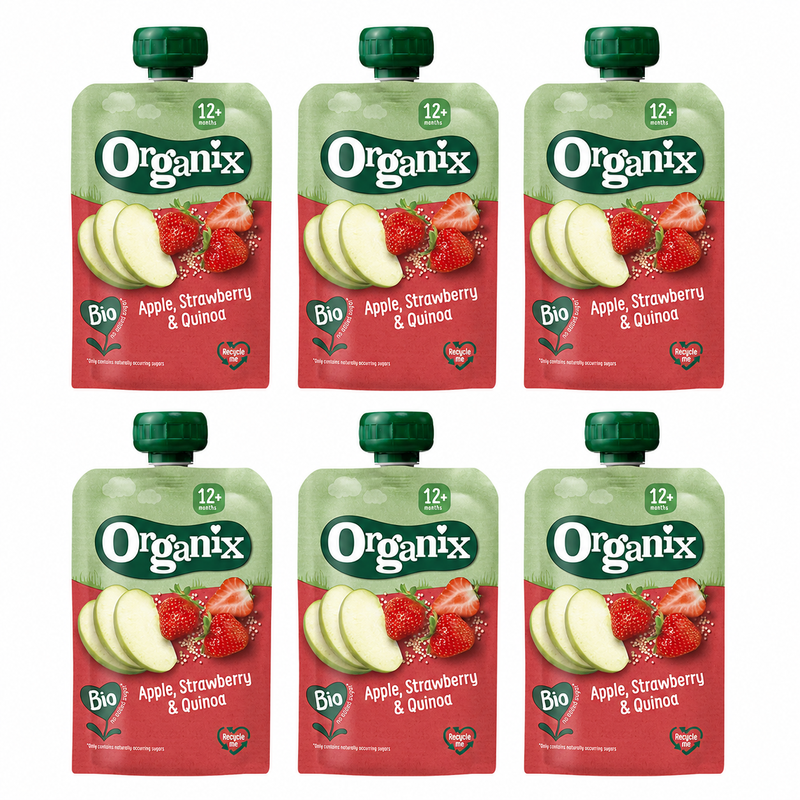 Organix Squeezers Appel & Aardbei Quinoa 12+ Maanden 100 g x 6