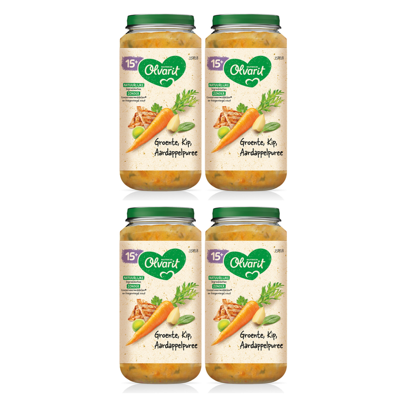 Olvarit Repas légumes poulet purée de pommes de terre 15M+ 250 g * 4