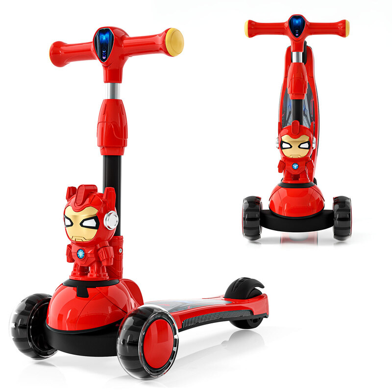 Electric Scooter for Kids Ages 2-10 Years Old, 3 Light-Up Wheels, Extra-Wide Children