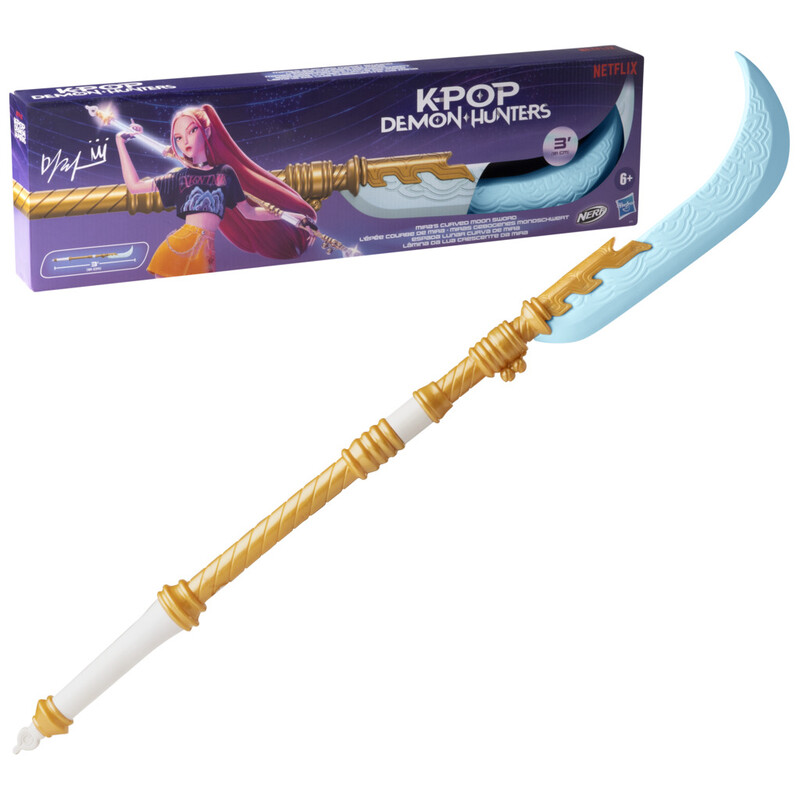 KPOP DEMON HUNTERS Mira Curved Moon Sword Toy for Dress Up Pretend Play, Fantasy Roleplay Weapon for Kids