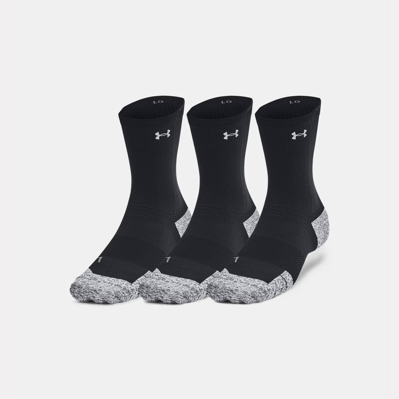 Unisex Armour Dry Run Cushion 3 Pack Mid-Crew Socks