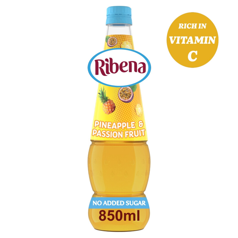 Pineapple And Passion Fruit Squash No Added Sugar 850ml