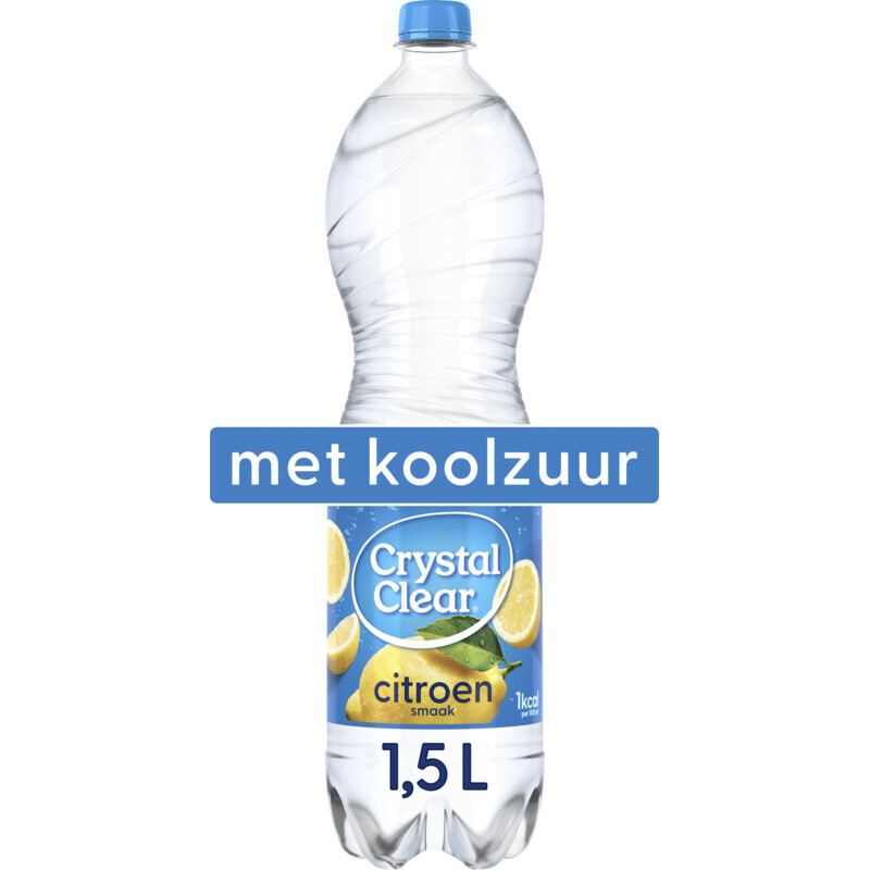 Crystal Clear Sprankelend Citroen Smaak Water - 1.5 L, Zero Sugar