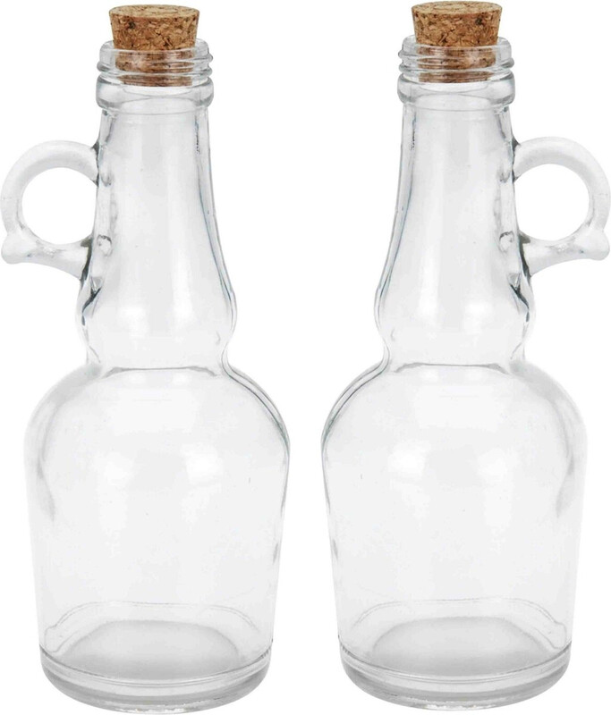 Alpina glazen olie- en azijnfles set – 250 ml, transparant