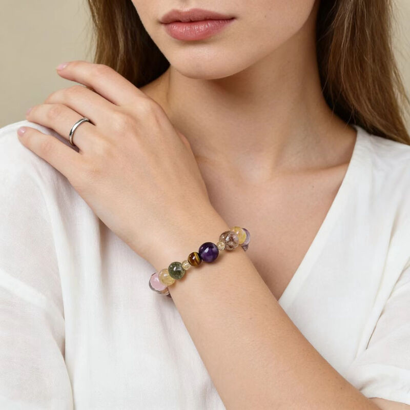 L8 [Green Phantom] Natural Icy Green Crystal Bracelet - Auspicious for Wealth and Goo