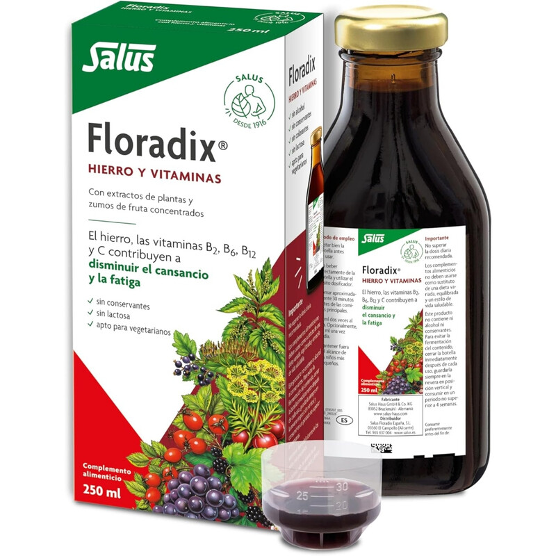 Floradix Red Energy Support Liquid Iron & Vitamin Formula - 250Ml