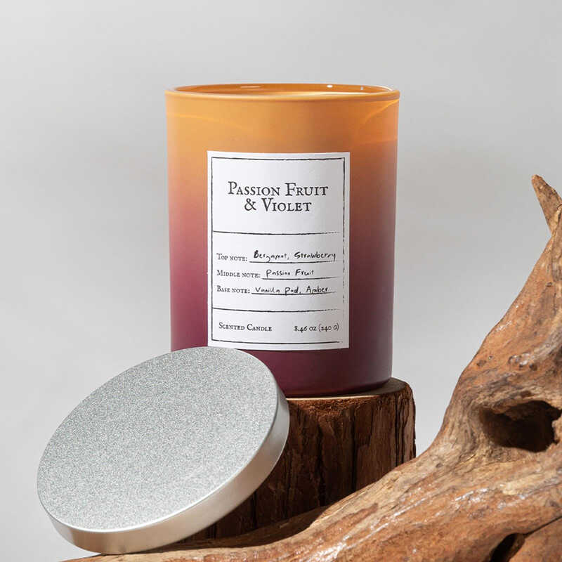 Dopamine Gradient-Colored Scented Candle - Passion Fruit & Violet, 240G, 1PC