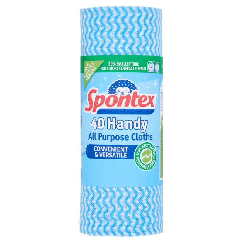 Spontex All Purpose Handy Cleaning Cloths, 40 Per Pack