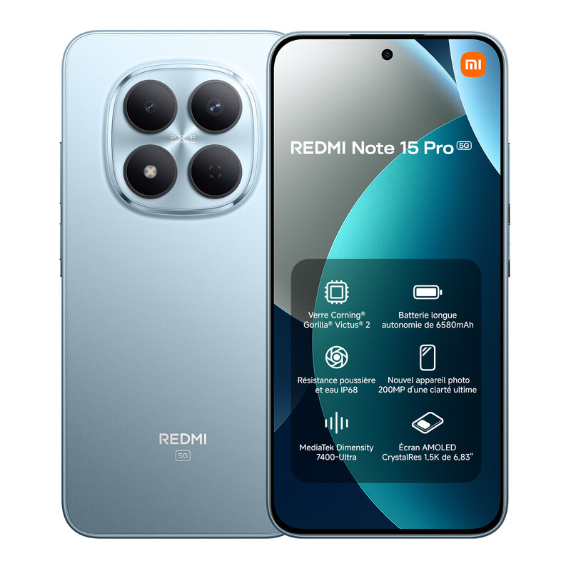 Xiaomi REDMI Note 15 Pro 5G 8/256 Bleu eSIM, Double SIM, NFC