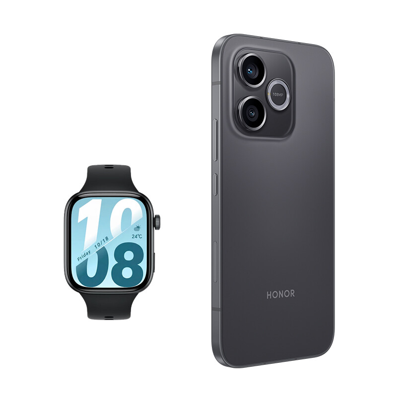 HONOR 600 Lite 8 GB 128 GB met HONOR Watch X5i Bundel 108 MP Camera 6520 mAh Batterij AMOLED Display Zwart