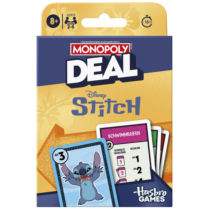 Monopoly Has-G2975 Deal Disney Stitch Edition Kartenspiel, Deutsche Version, 2 Bis 5 Spieler, 111 Karten, 15-Minuten-Familienstrategiespiel, Ab 8 Jahren - Bild 5