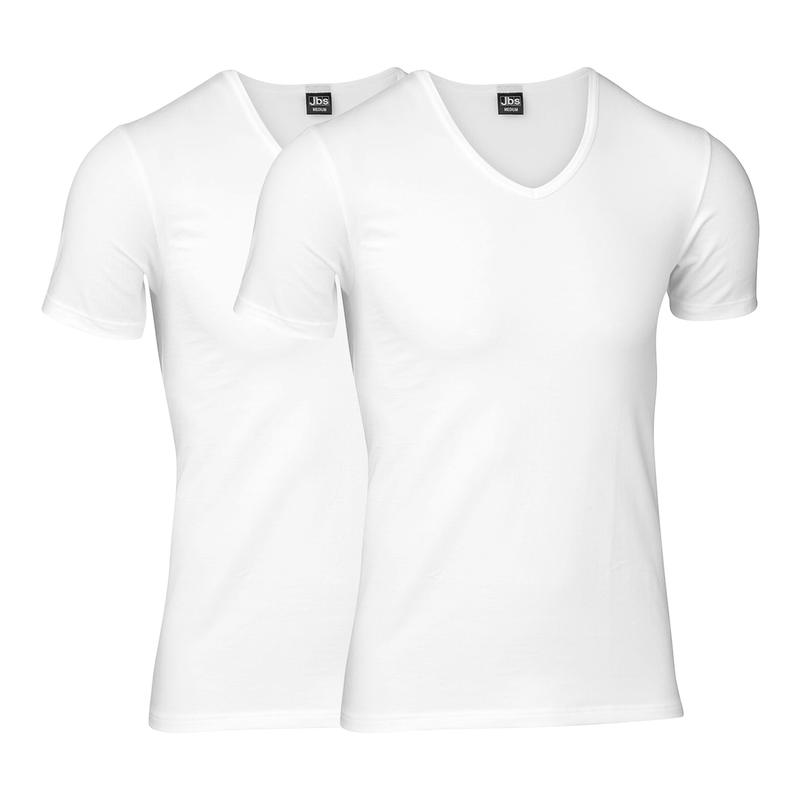 JBS 2er-Pack V-Ausschnitt T-Shirts GOTS Weiß