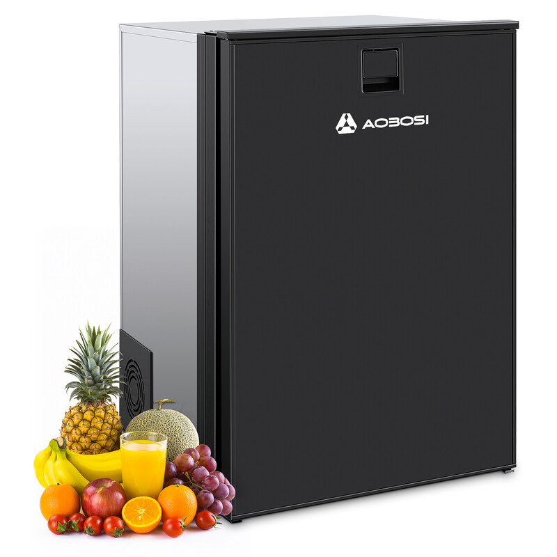Aaobosi 12V/24V 110L Dual-Zone Kompressor Kühlschrank Gefrierkombination Tragbar für Camping, Wohnmobil, Boot & Reise
