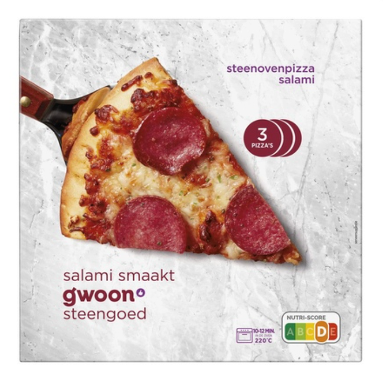 G'woon Steenoven Pizza Salami - 1050 g