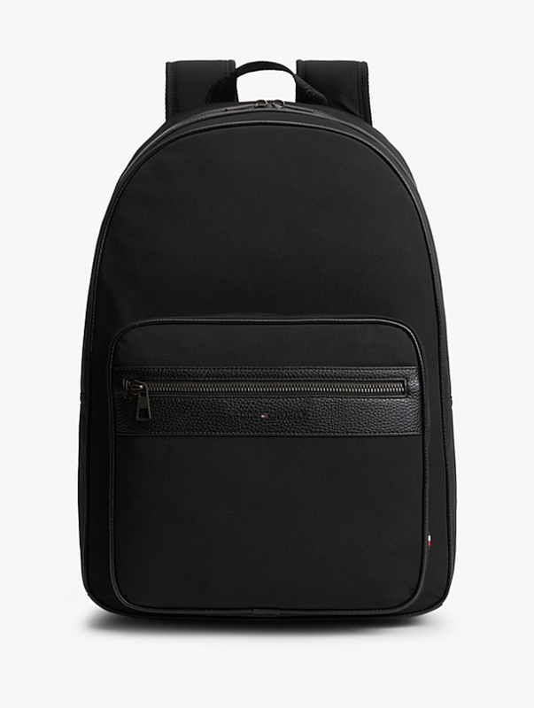 Tommy Hilfiger Accessories Logo Double Zip Dome Backpack - Black