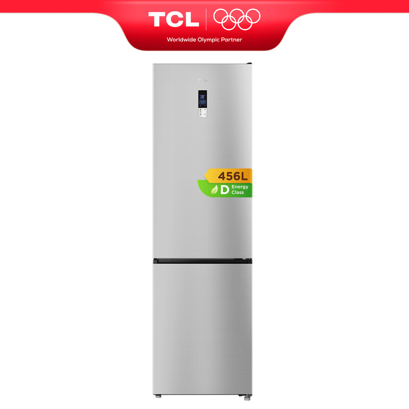 TCL MEGA SPACE Serie Kühl-Gefrierkombination 456 L, Kühlvolumen 314 L, Gefriervolumen 142 L, Ultra Space, Total No Frost, Variabler Frischebereich, Wechseltür, Multi Air Flow, Power Kühl- & Gefrierfunktion [Energieeffizienzklasse D] RP593BLD0