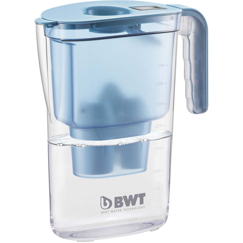 BWT Vida Wasserfilter-Kanne, 2,6 l, inklusive 1 Magnesium-Mineralisierungsfilterpatrone – Blau