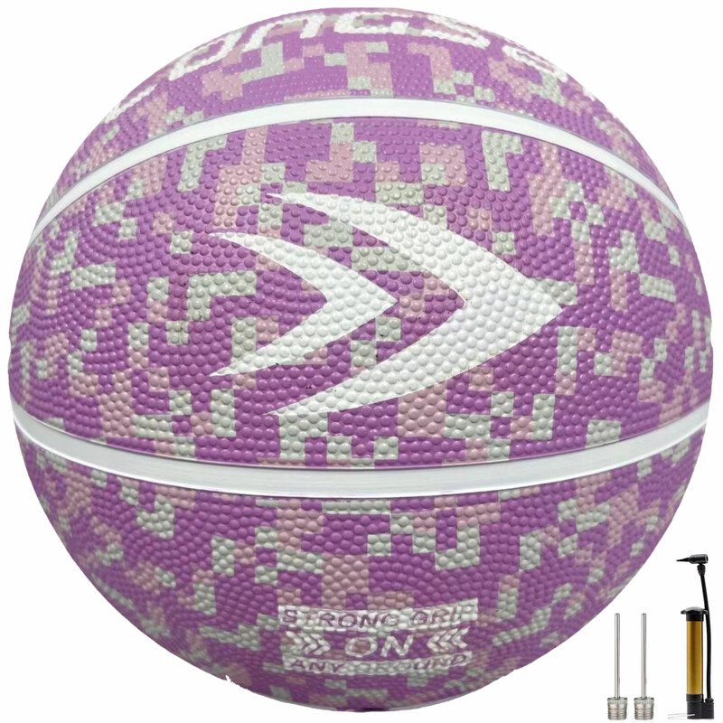 High-quality Rubber Basketball（27.5"） Size5#Lavender pink