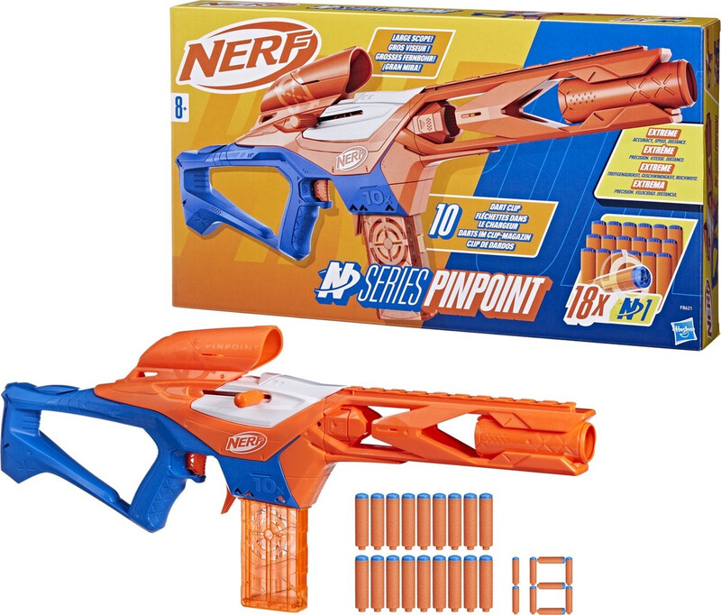 Nerf N Series precisie dartblaster - 67 cm, multicolor, 18 Nerf N1-darts
