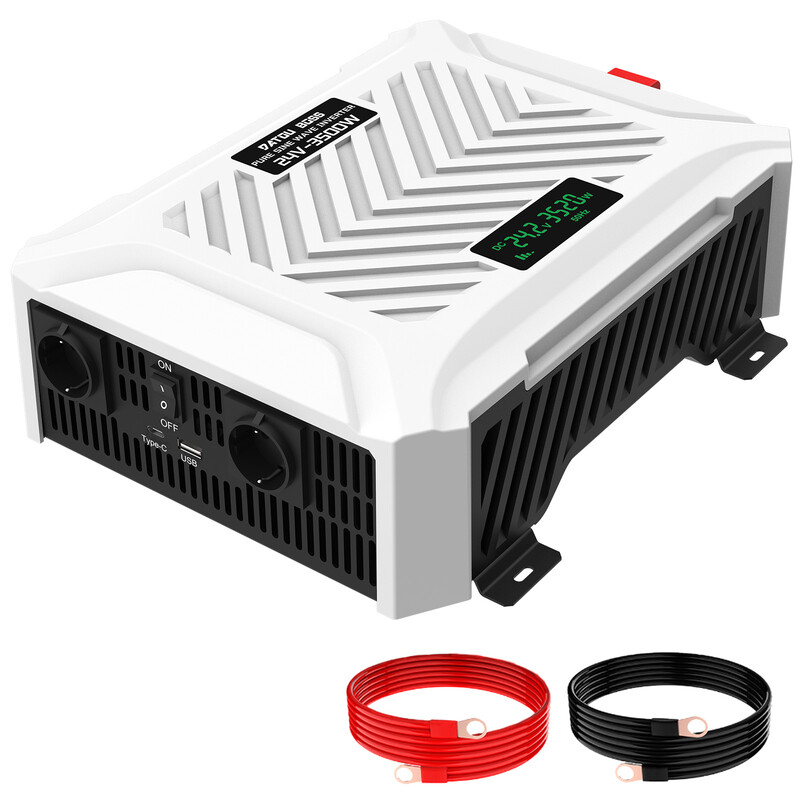 DATOUBOSS 3500 W Pure Sine Wave Inverter 24 V naar 230 V, 7000 W Piekvermogen Converter met LCD voor RV, Zonnestelsel, Boot en Noodstroom