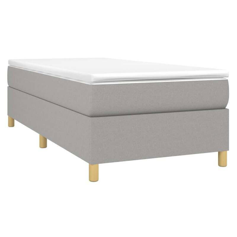 vidaXL Boxspringbettgestell Hellgrau 90 × 200 cm Stoff