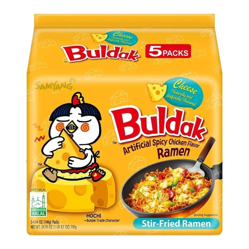 Samyang Buldak hete kip ramen kaas (verpakking van 5)