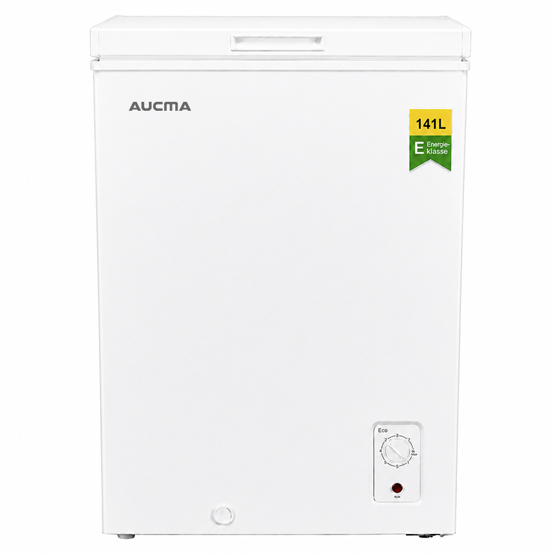 AUCMA 141 L wandelbarer Gefrierwagen, umschaltbarer Kühlschrank & Gefrierschrank, Mini-Tiefkühlschrank mit oben offener Tür, Energieklasse E, leiser Betrieb, 7-Stufen-Thermostat, herausnehmbarer Korb & Abtauablauf, geeignet für Haus, Wohnung & Garage