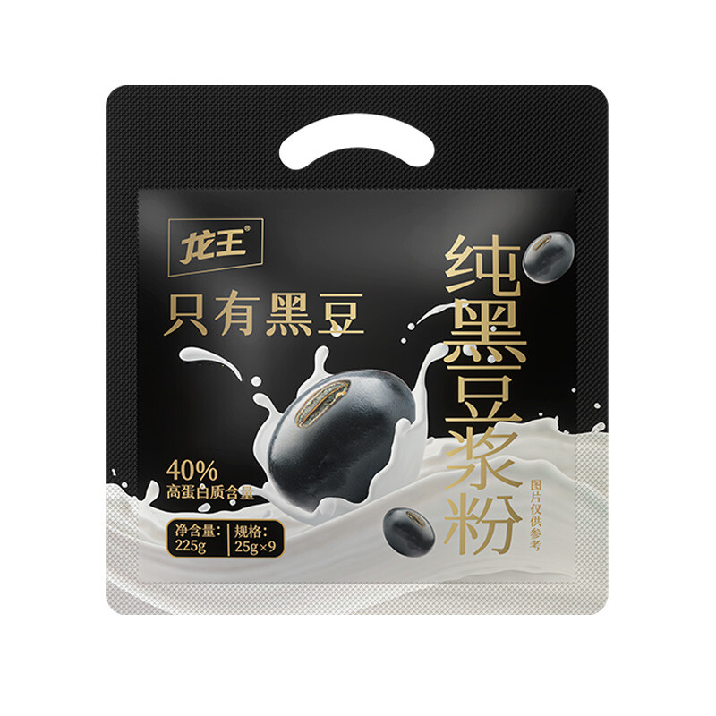 【Warme Drank】LOONG SOYA MILK Pure Zwarte Sojamelkpoeder Originele Smaak 225 g (25 g * 9)