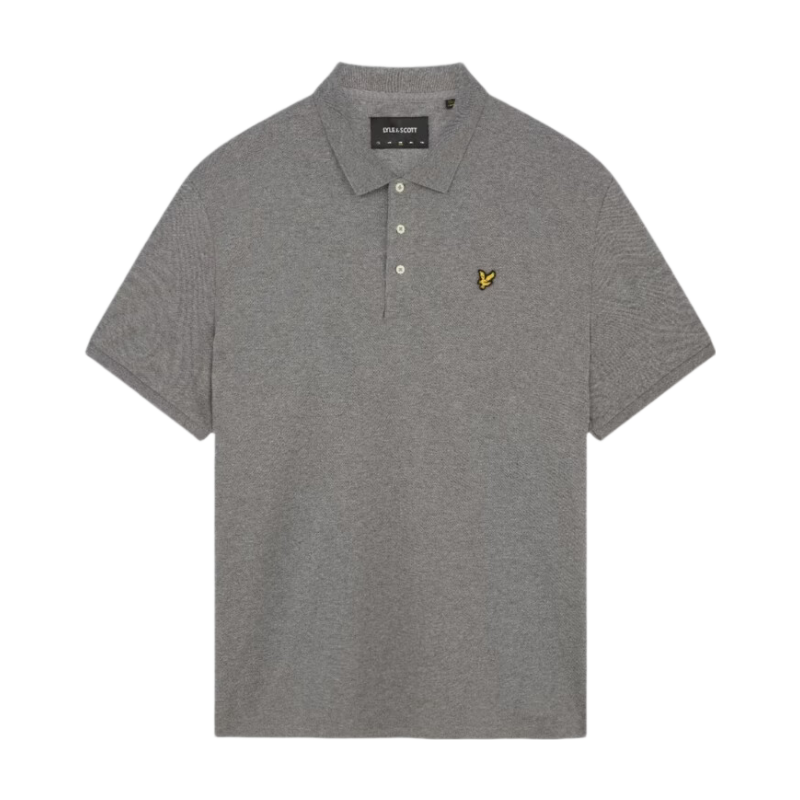 Cotton Polo Shirt - Mid Grey Marl