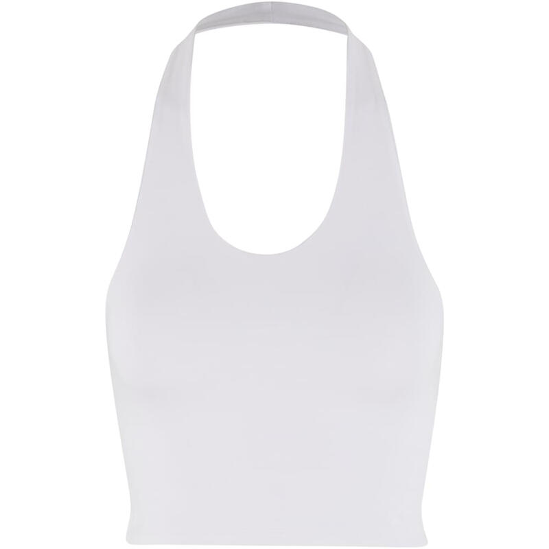 Urban Classics Damen Basic Jersey-Top mit Rundhalsausschnitt Weiß