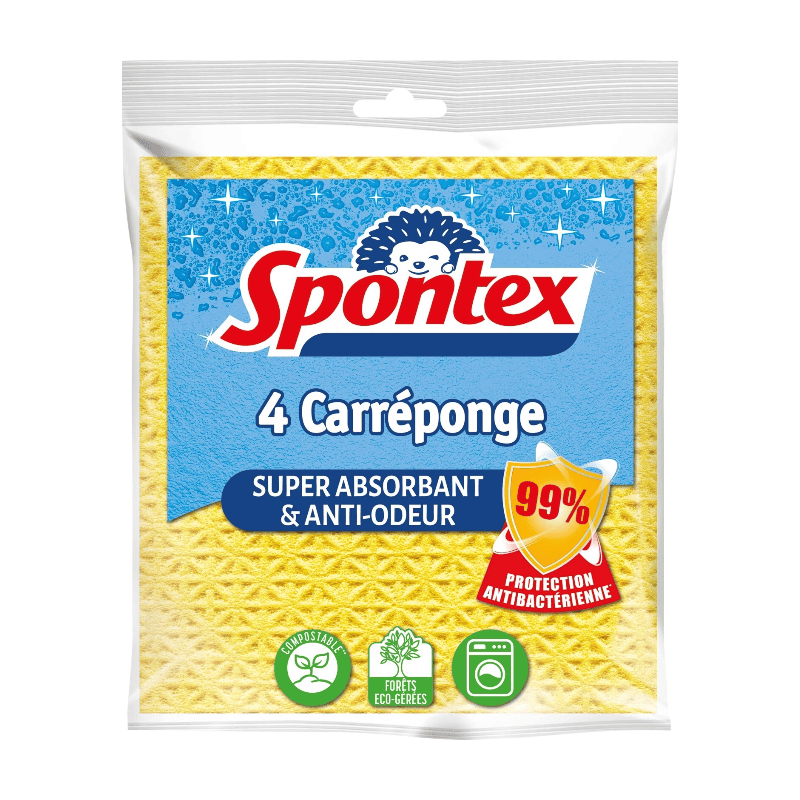 GENERIQUE Carre eponge anti bacteries les 4 SPONTEX - vue 2